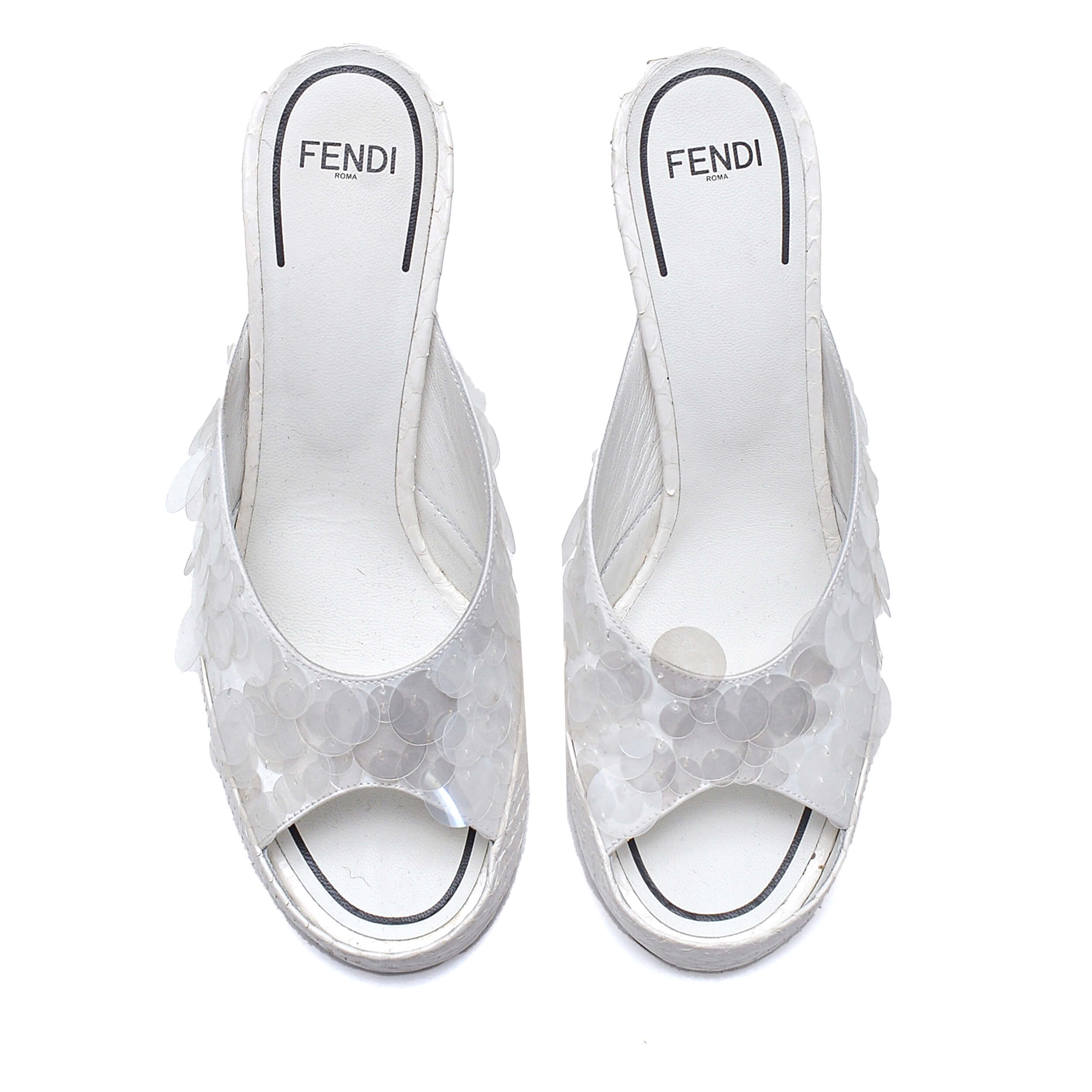 Fendi - White Exotic Sequin Pumps /39